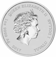 () Монета Тувалу 2017 год 1 доллар ""  Биметалл (Серебро - Ниобиум)  AU